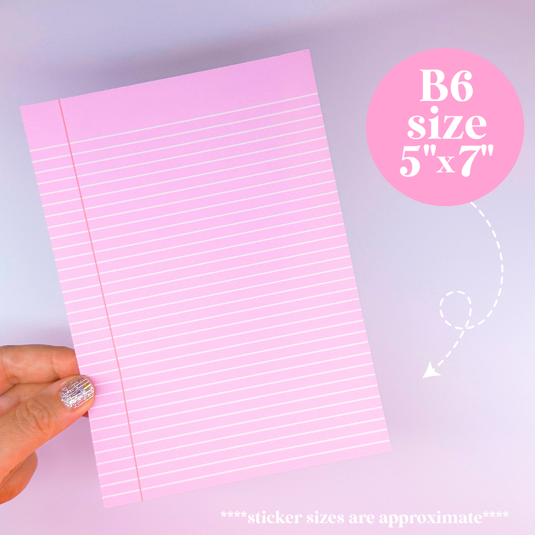 Journaling Paper Sticker - 5x7 Full Page Background Stickers (Pastel Papers)