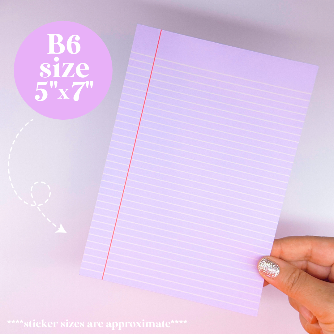 Journaling Paper Sticker - 5x7 Full Page Background Stickers (Pastel Papers)