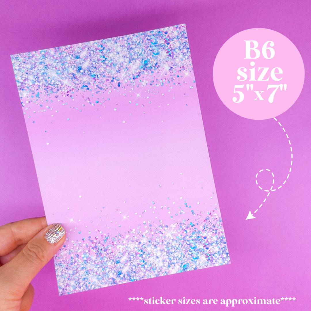 Journaling Paper Sticker - 5x7 Full Page Background Stickers (Iridescent)