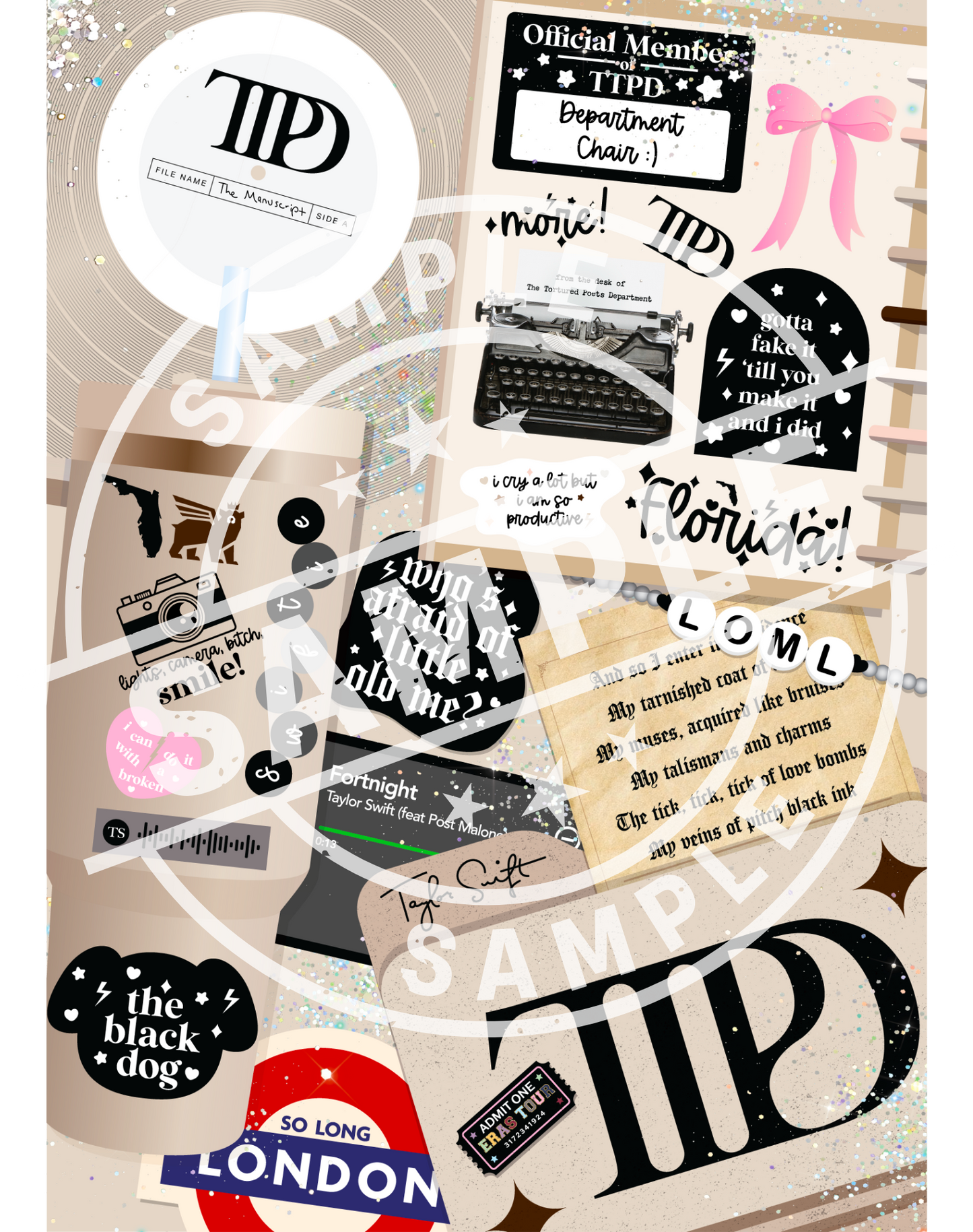 *DIGITAL DOWNLOAD ONLY* Original Flatlay 5x7 - SWIFTIE TTPD