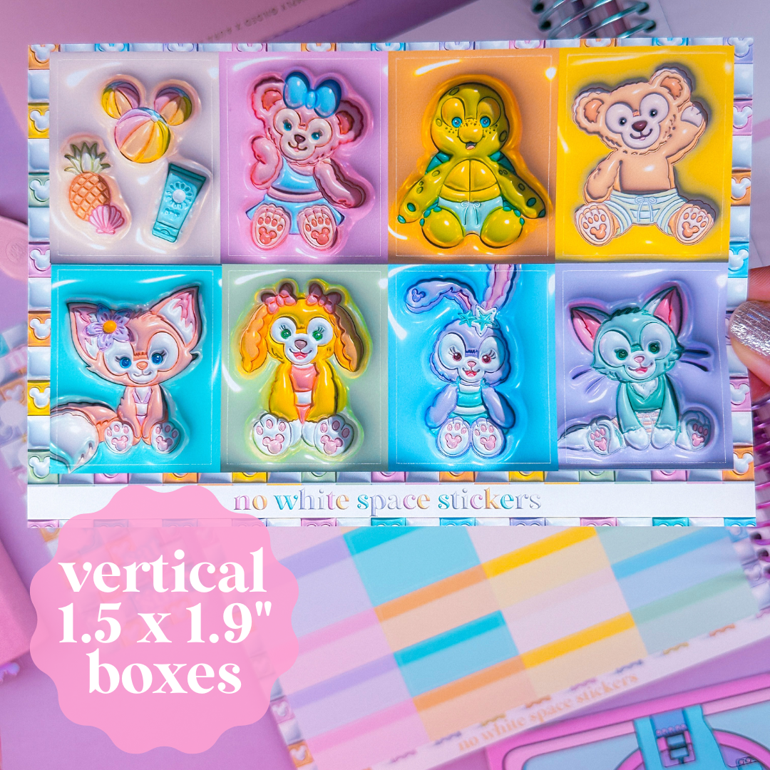 Vertical Planner Stickers (Standard 1.5") - Duffy Beach Day