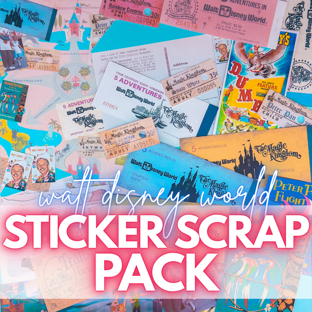 NEW! STICKER SCRAP PACK - WDW Vintage 1971