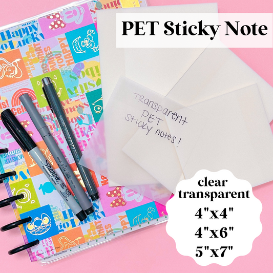 Transparent Sticky Notes - White Large Format (Various Sizes)