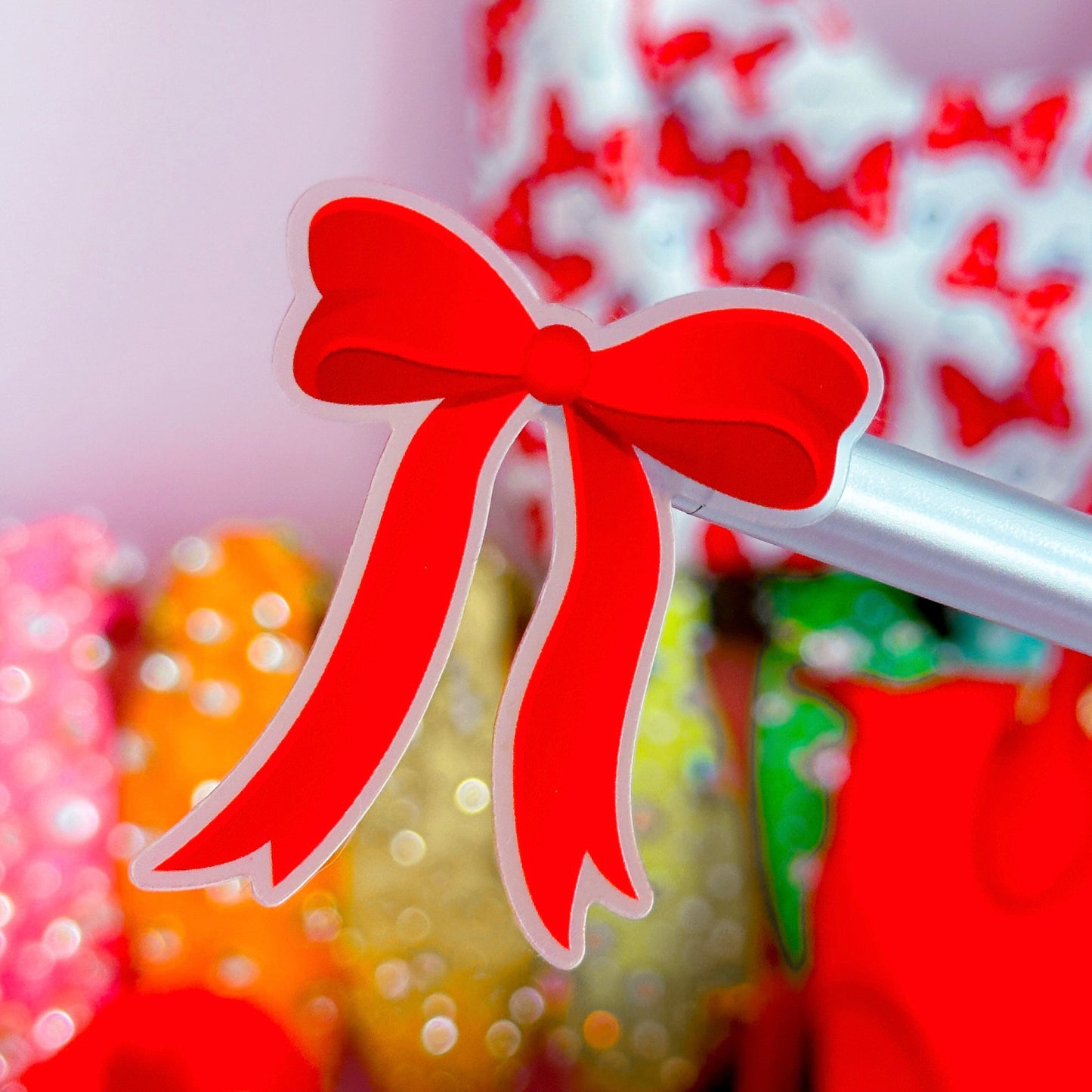 Waterproof Sticker - (Snow White) Red Bow