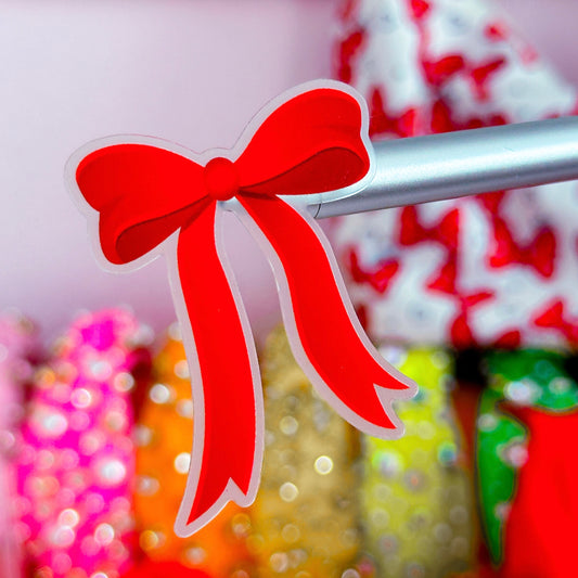 Waterproof Sticker - (Snow White) Red Bow