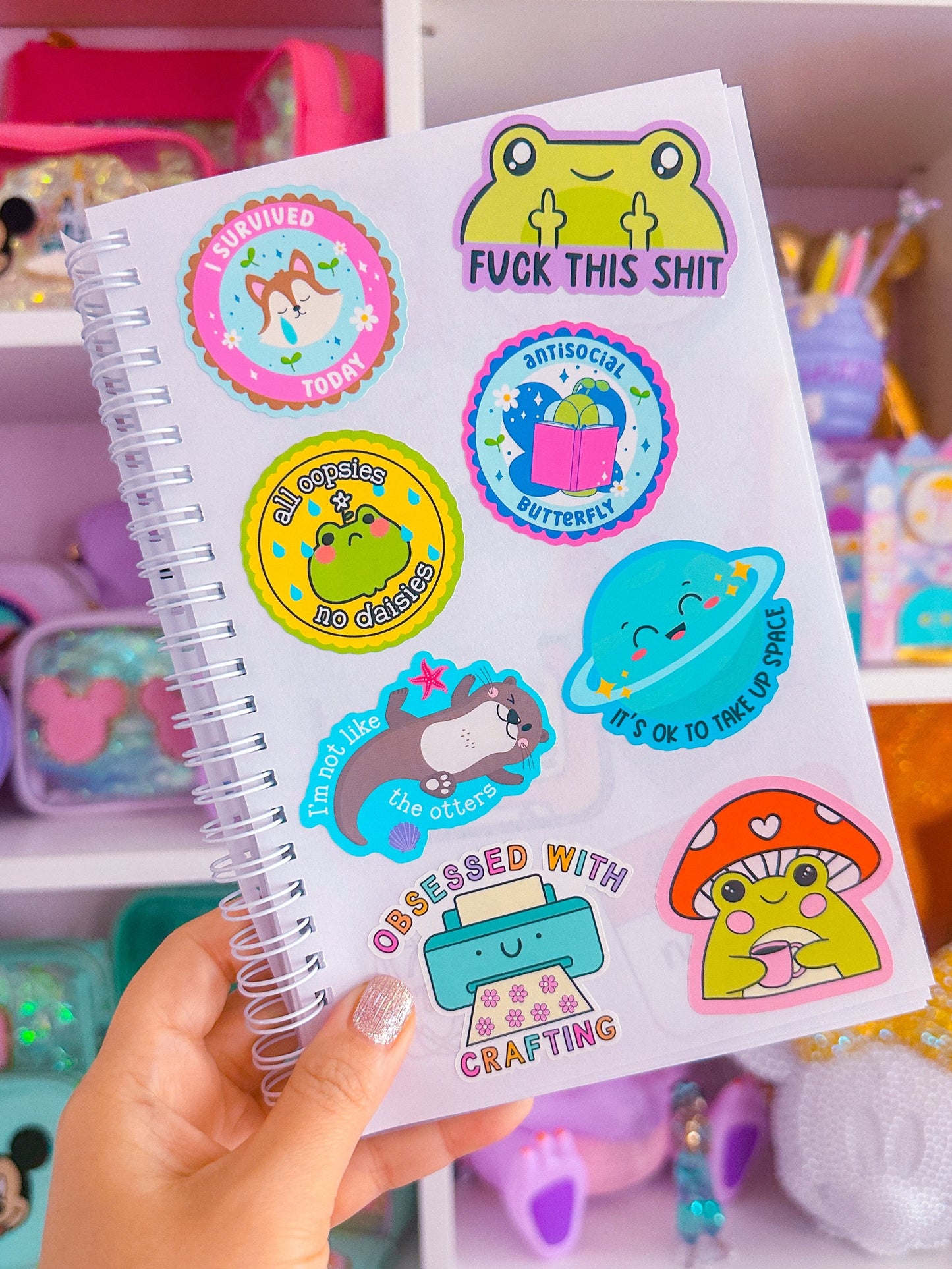 Waterproof Sticker - Tea Sip Shroomy Froggy