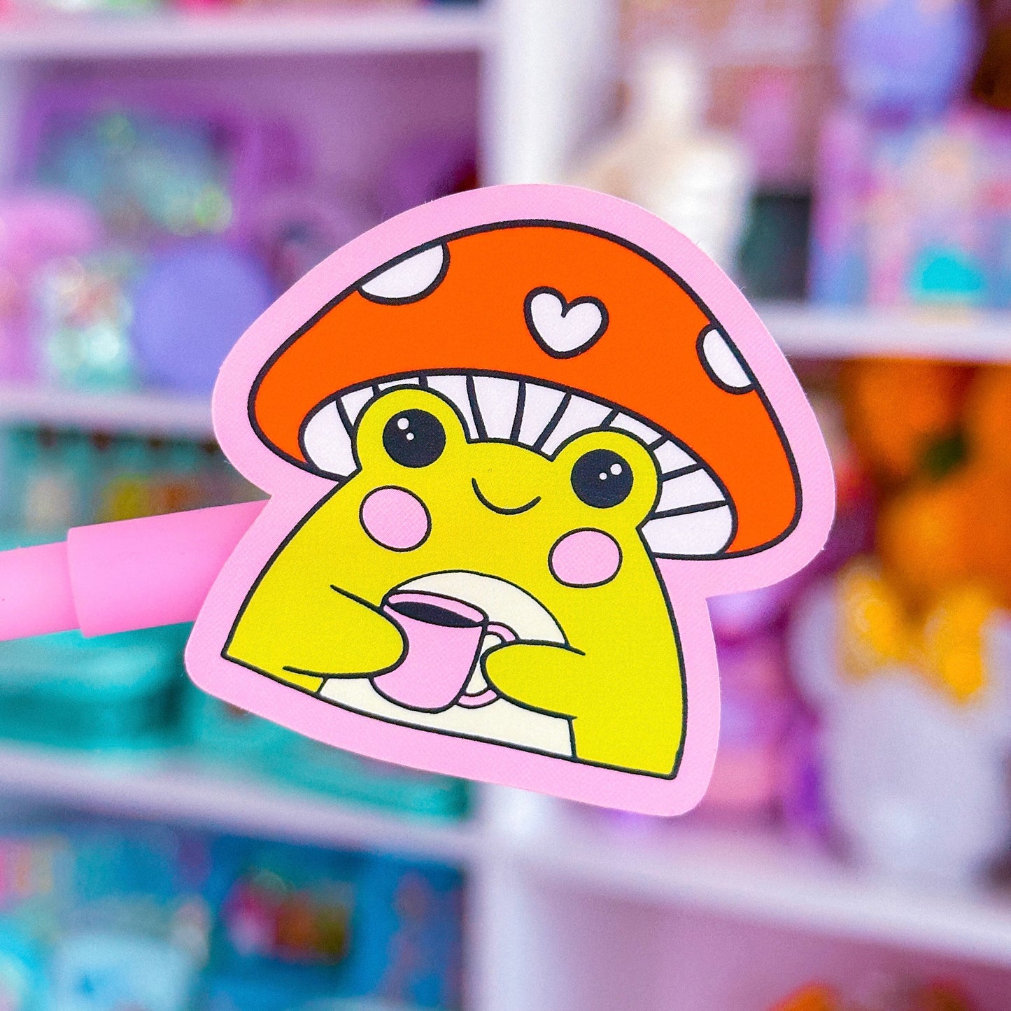 Waterproof Sticker - Tea Sip Shroomy Froggy