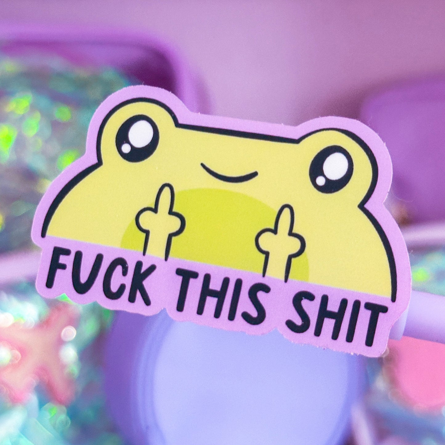 Waterproof Sticker - Middle Fingers Froggy