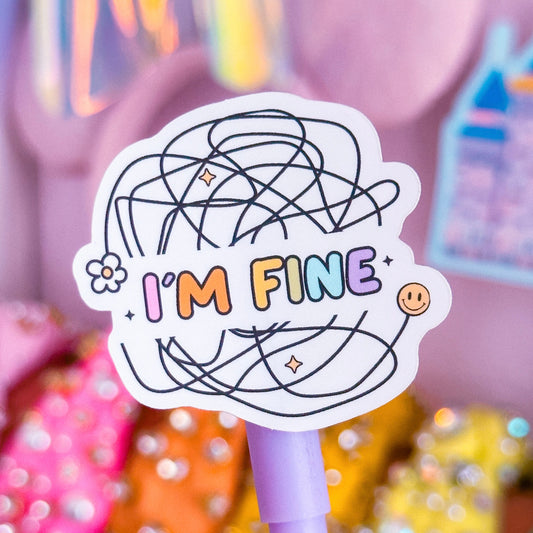 Waterproof Sticker - I'm Fine