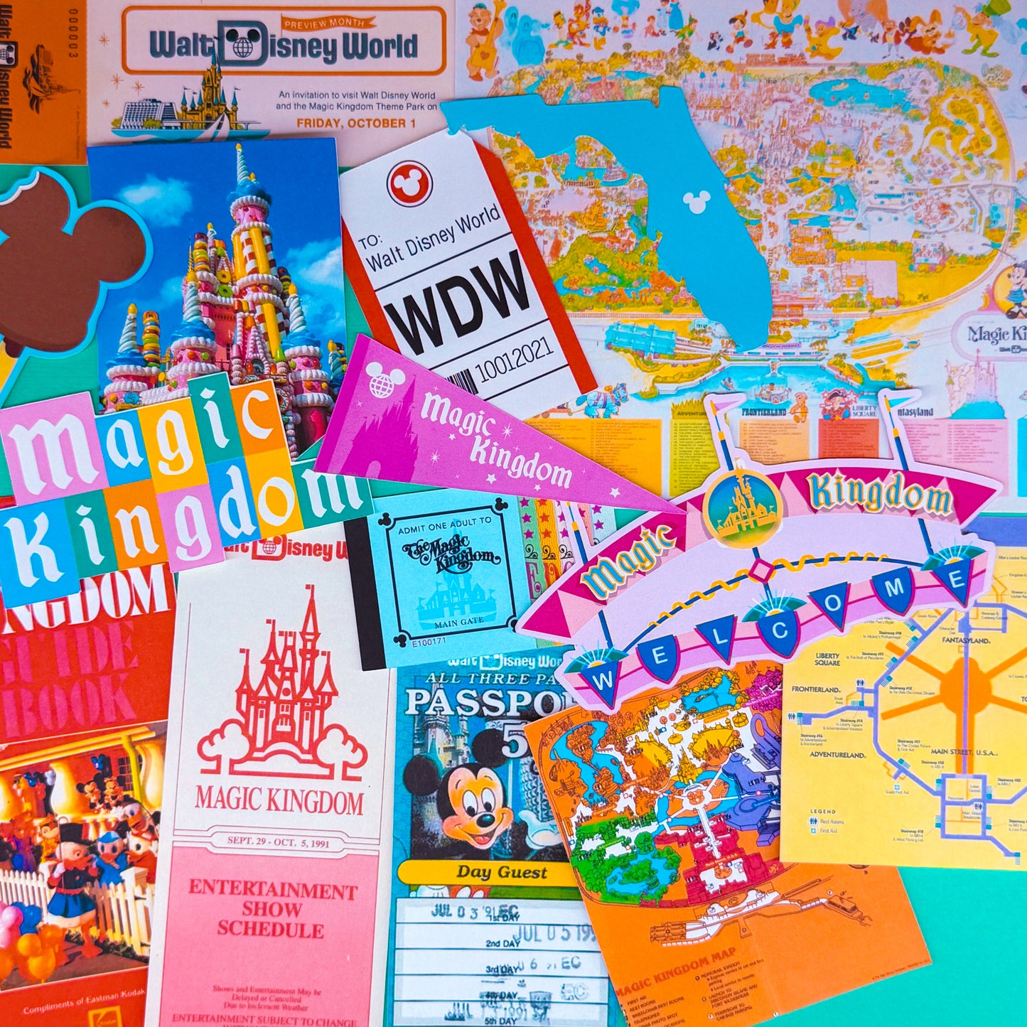 NEW! STICKER SCRAP PACK - Magic Kingdom