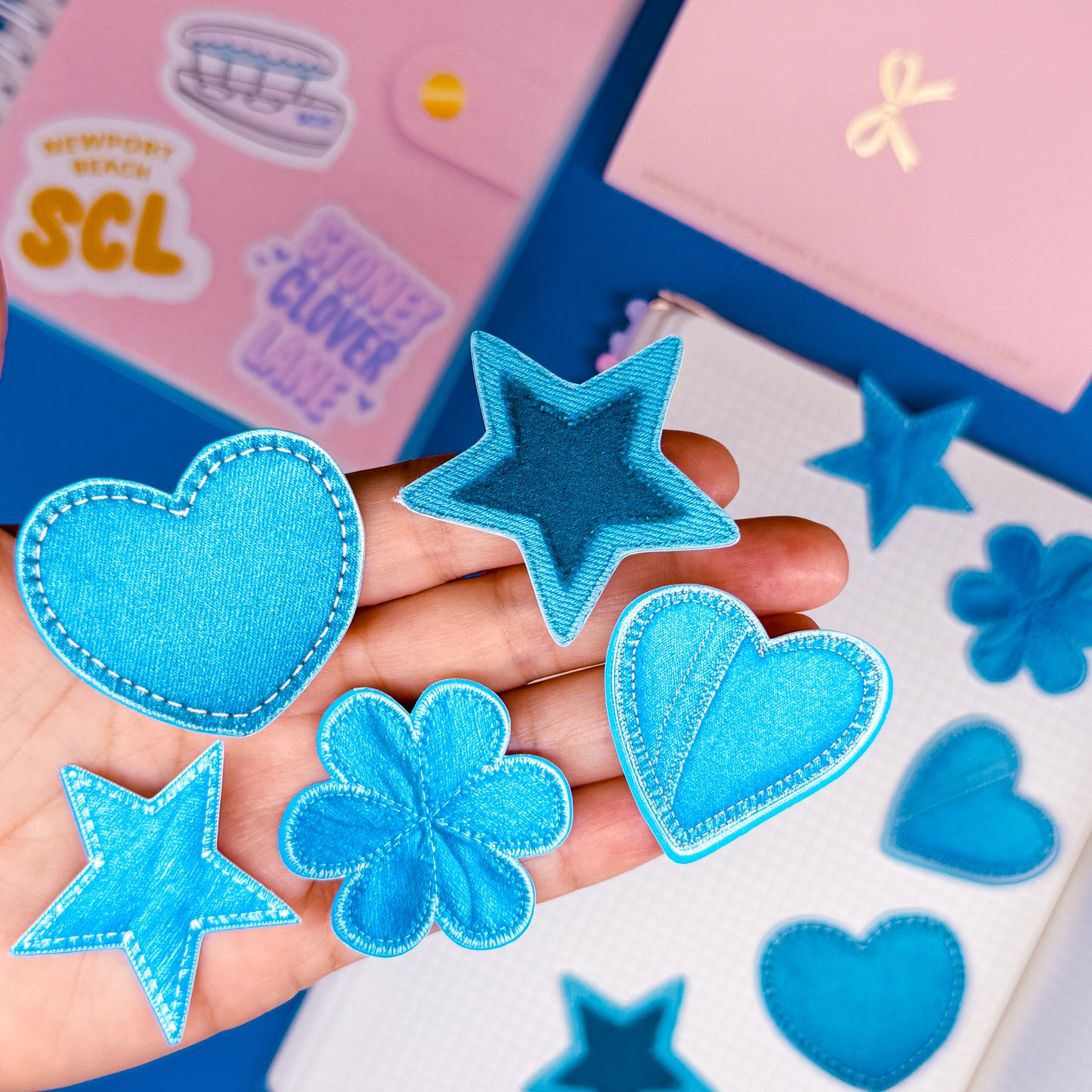 NEW! Journaling Paper Sticker - Denim Patch Sticker SET