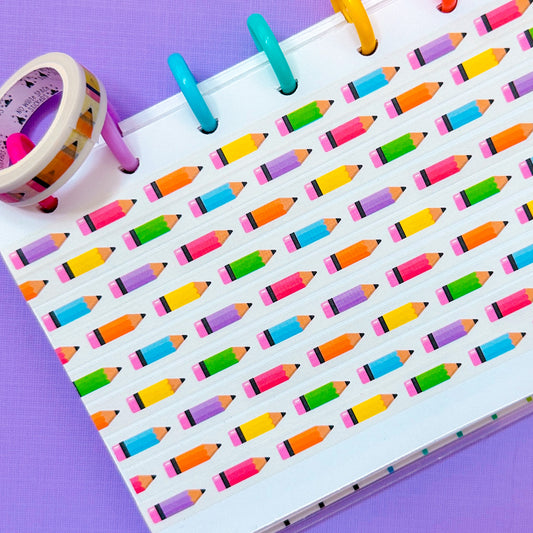 10MM Washi Tape - Rainbow Pencils