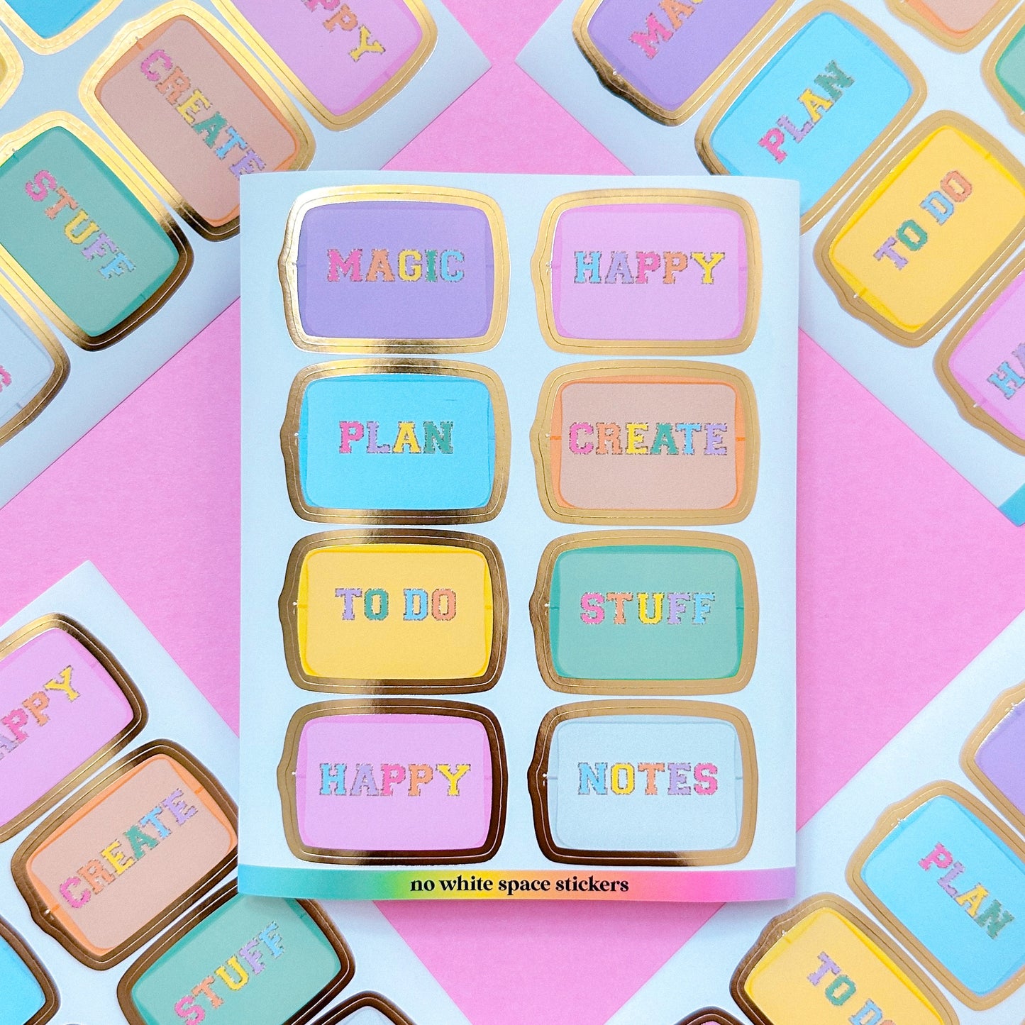 FOILED Paper Deco Stickers - Rainbow Pouches