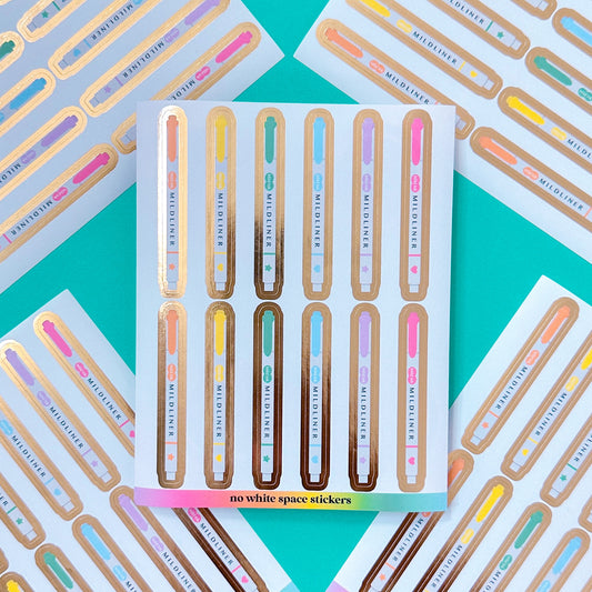 FOILED Paper Deco Stickers - Large Highlighters