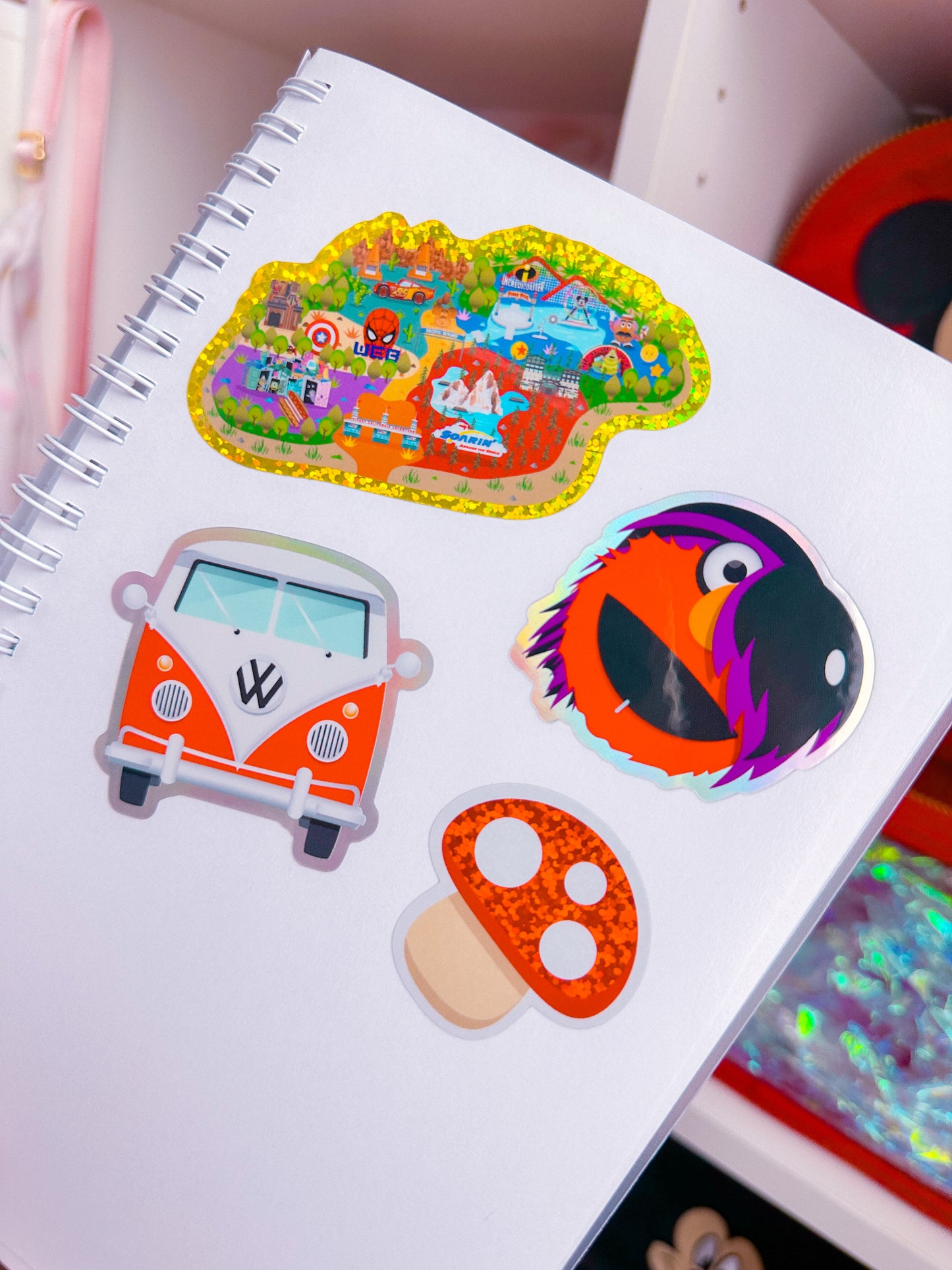 Glitter Waterproof Sticker - Groovy