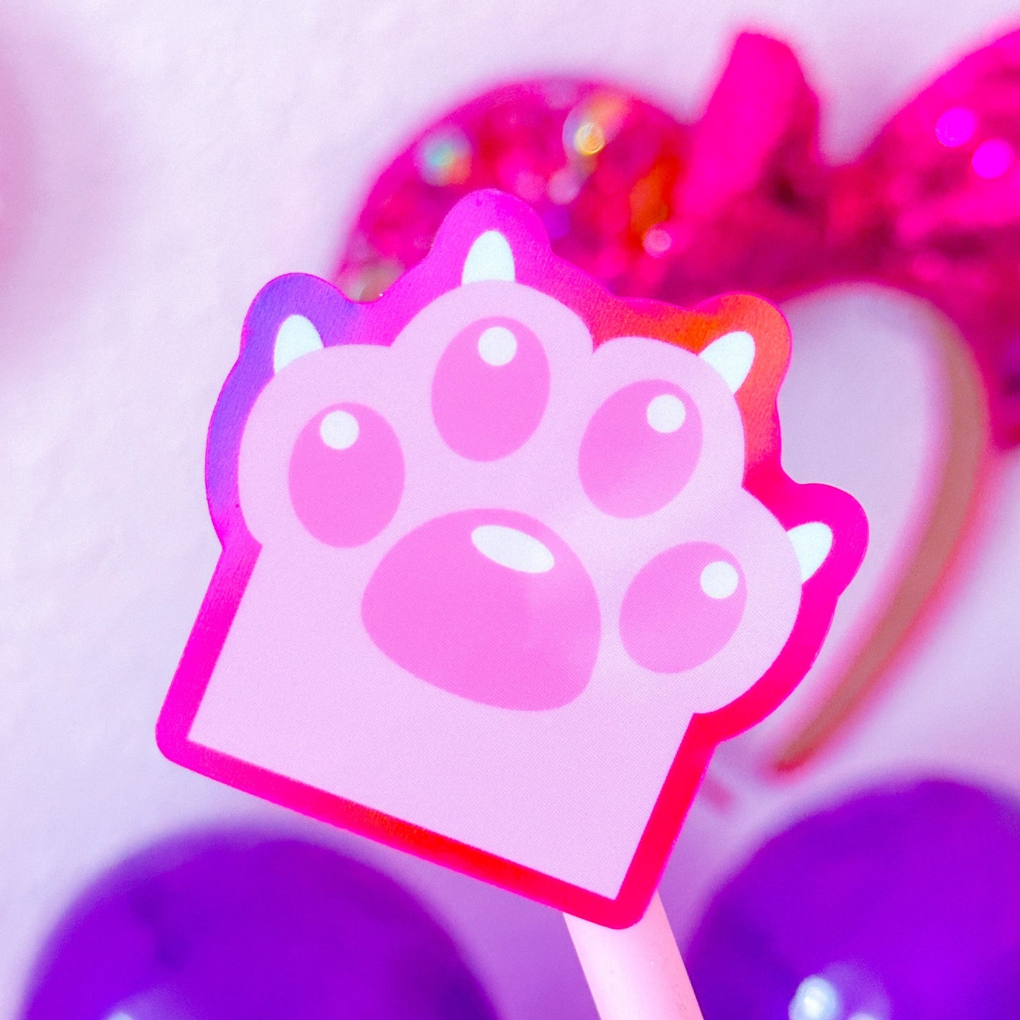 Waterproof Sticker - Rainbow Kitty Paw