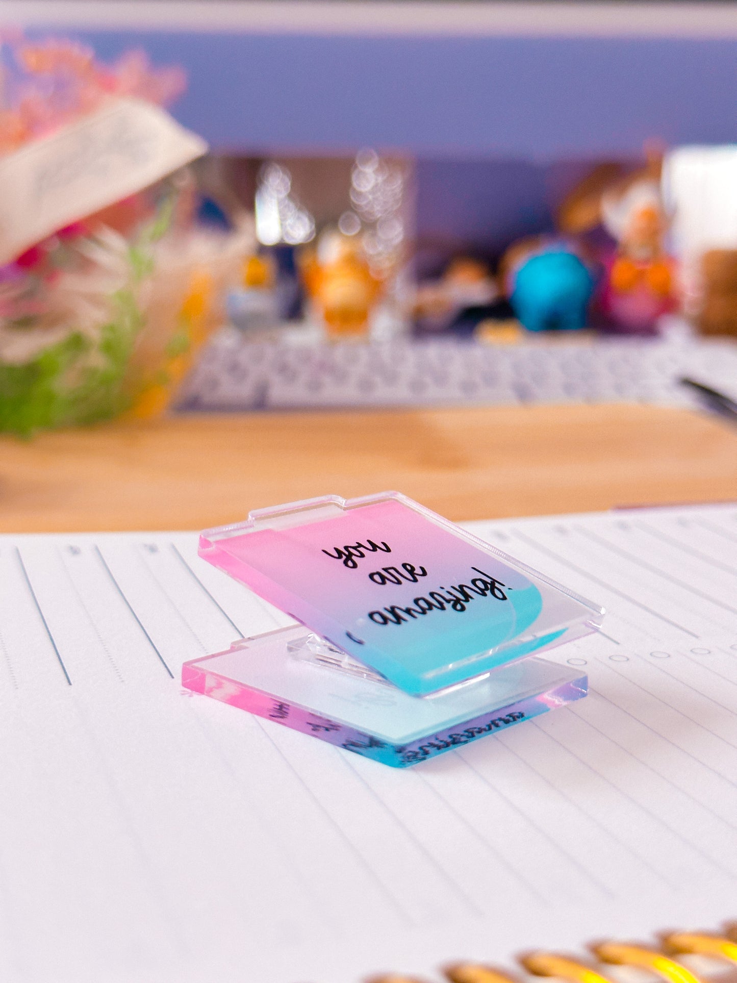 Mini Acrylic Clip - Sticky Note