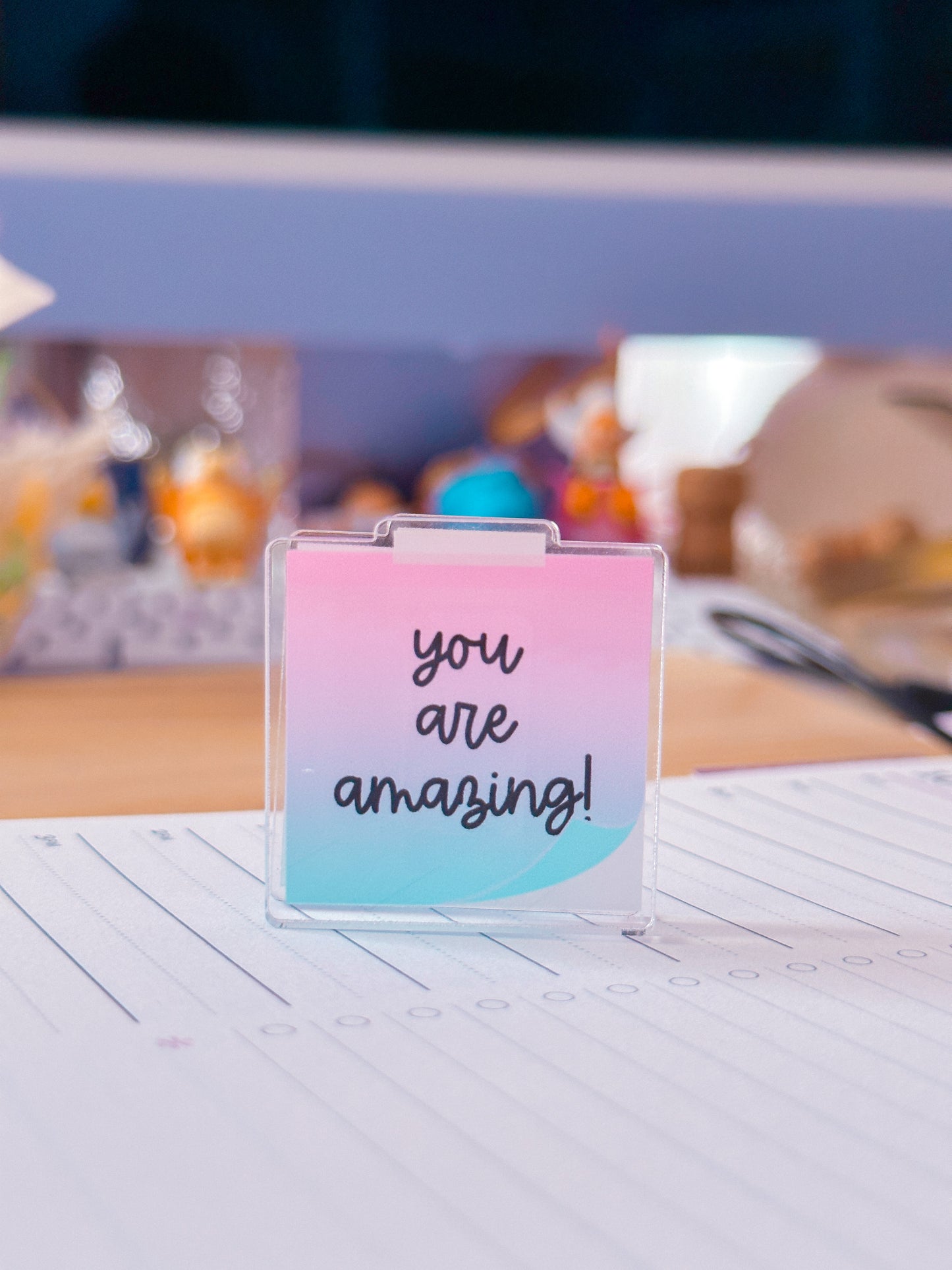 Mini Acrylic Clip - Sticky Note