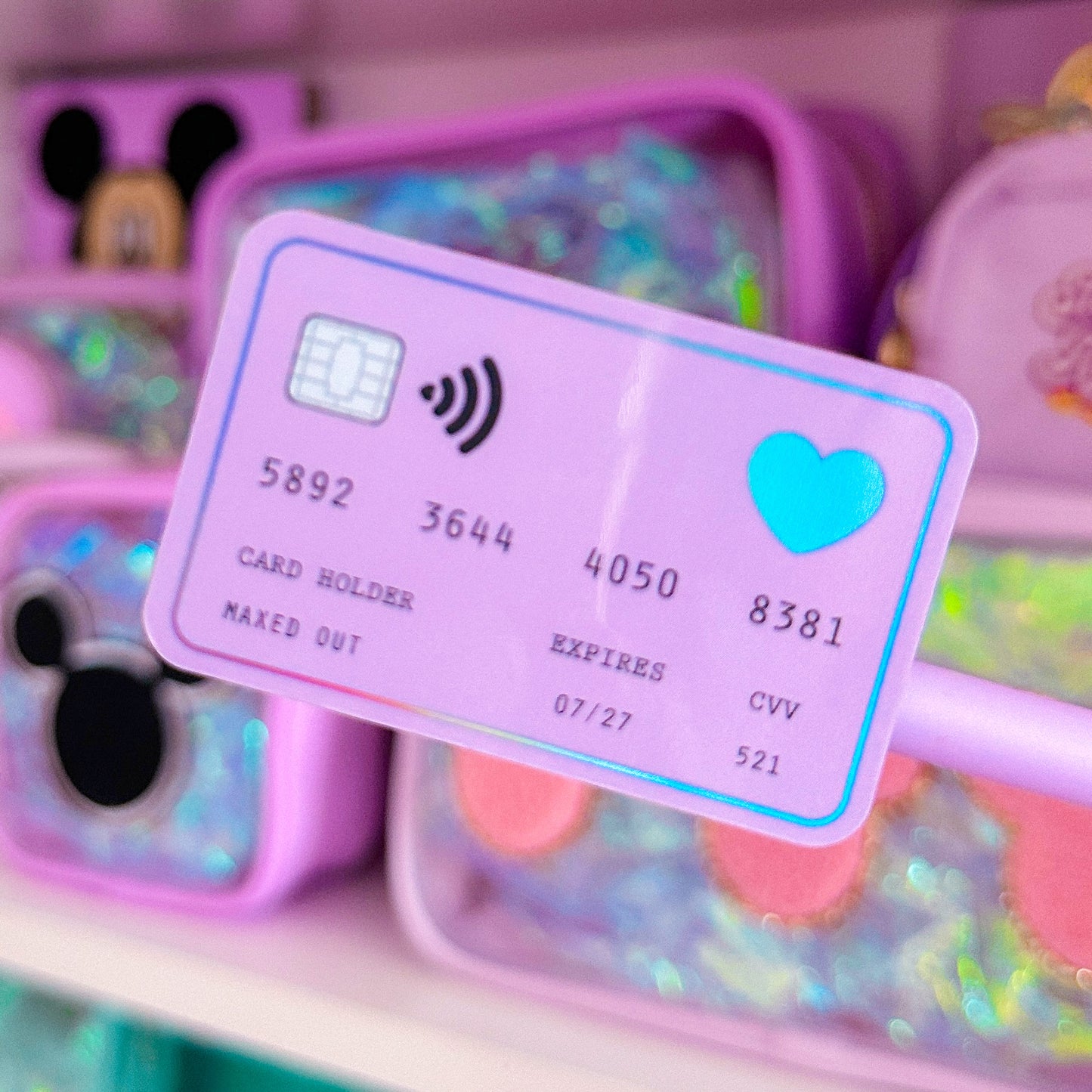 Waterproof Sticker - Purple Credit Card