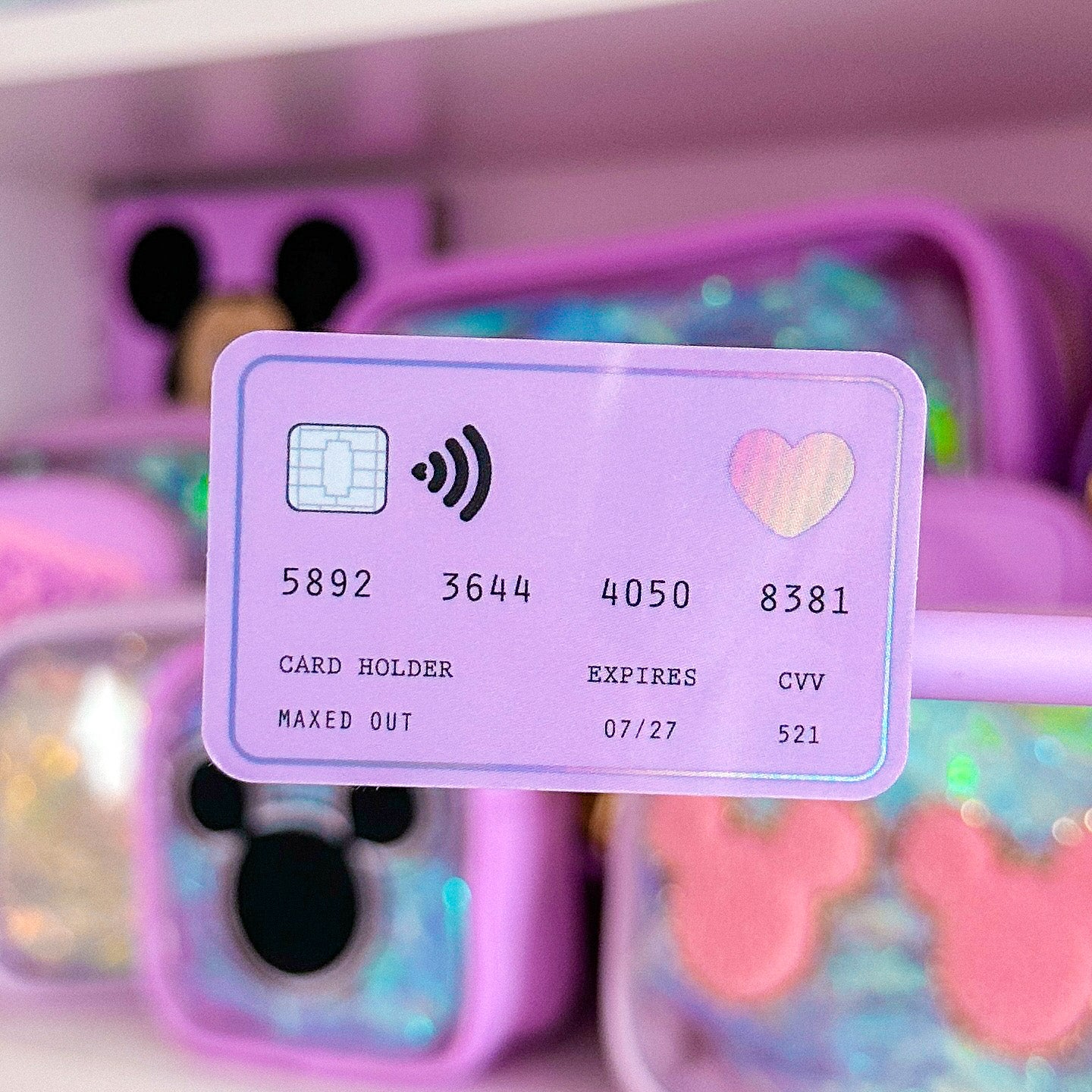 Waterproof Sticker - Purple Credit Card