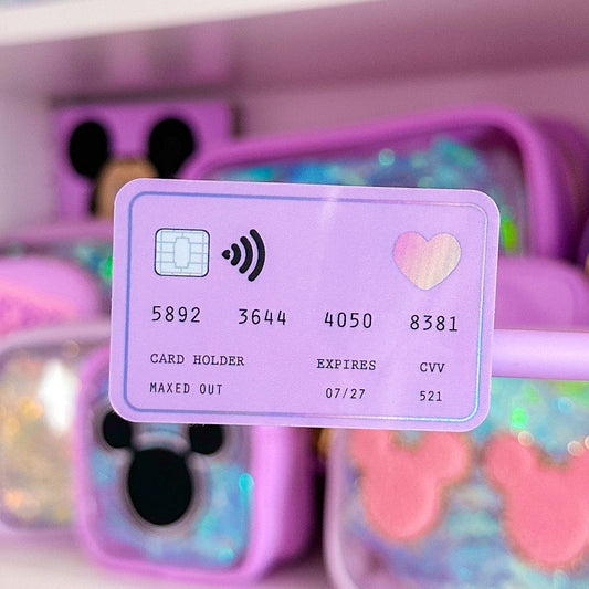 Waterproof Sticker - Purple Credit Card