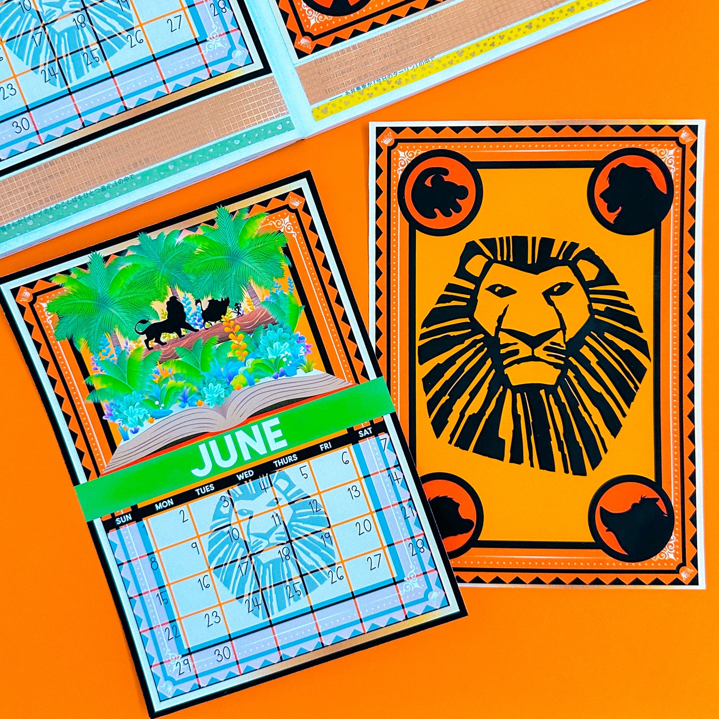 5x7 Full Page Sticker - 2025 (June) Calendar & Storybook Cover (Lion King)