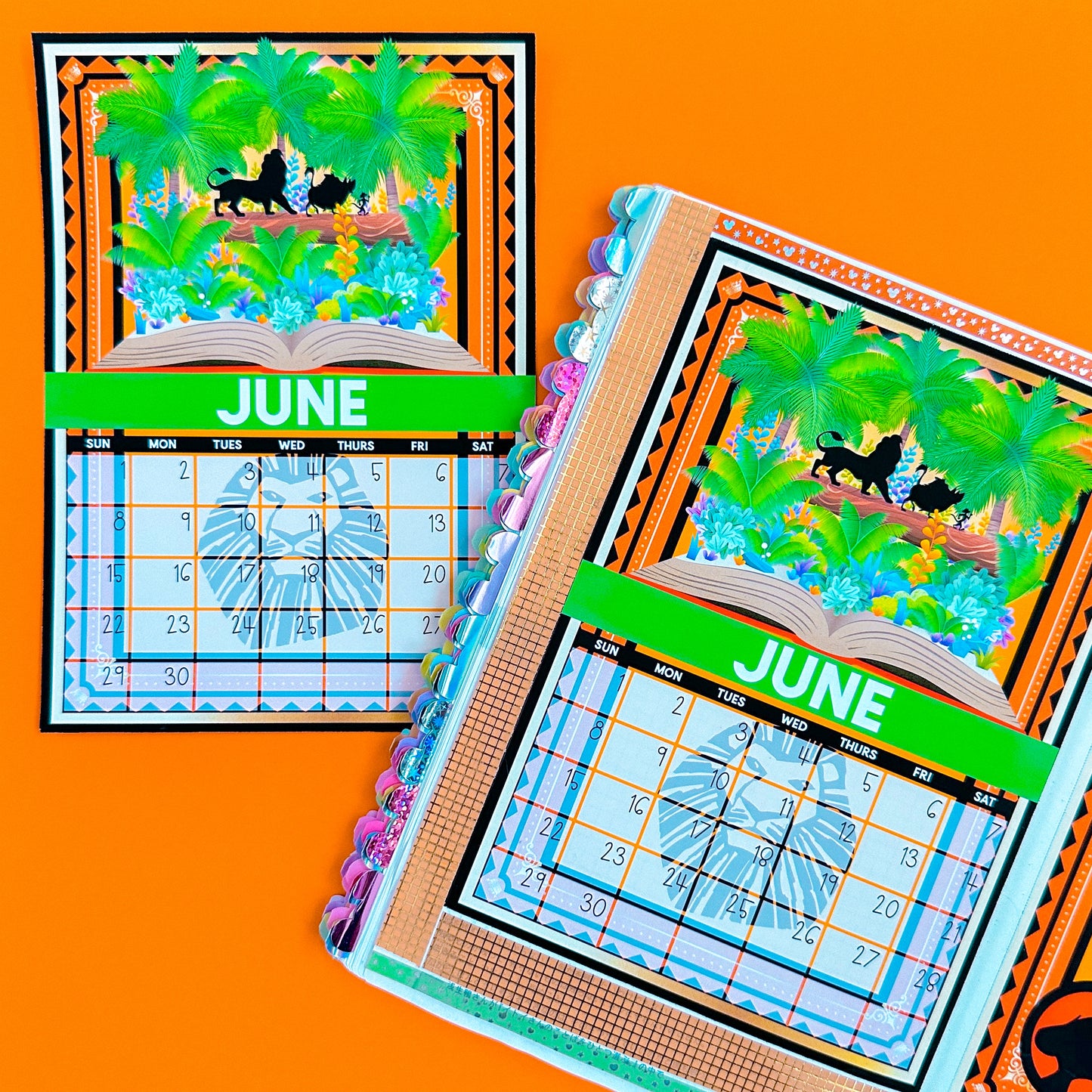 5x7 Full Page Sticker - 2025 (June) Calendar & Storybook Cover (Lion King)