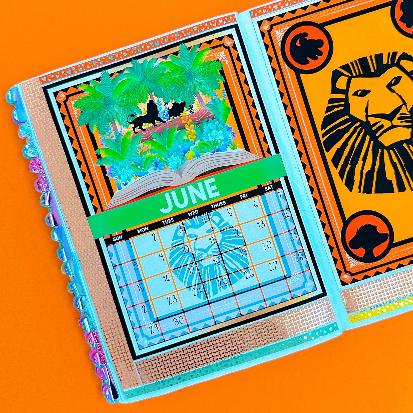 5x7 Full Page Sticker - 2025 (June) Calendar & Storybook Cover (Lion King)