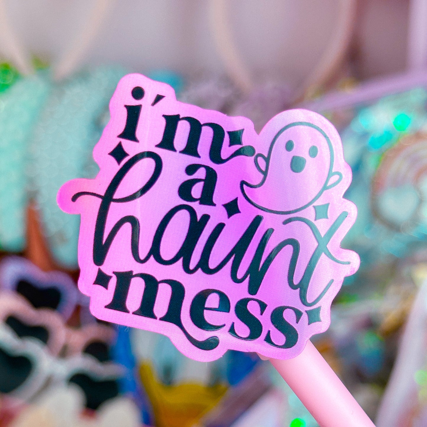 Glitter Waterproof Sticker - Haunt Mess