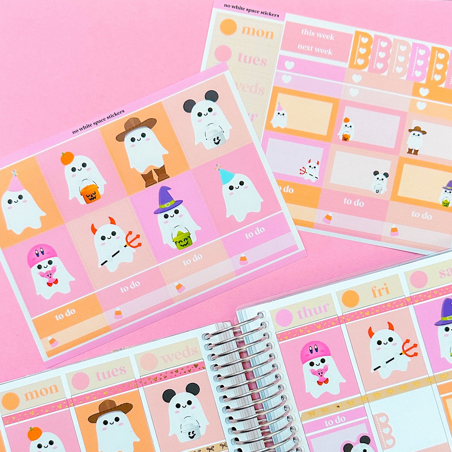 2 PAGE Weekly Kit - Happy Ghosts