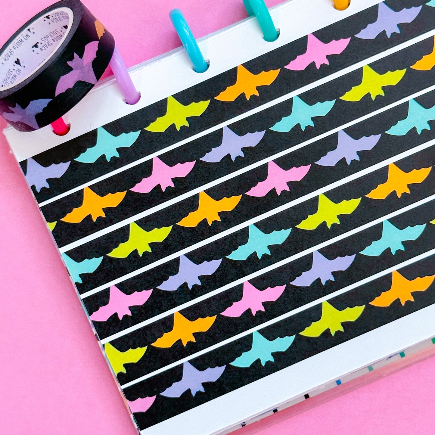 15MM Washi Tape - Pastel Hanging Bats