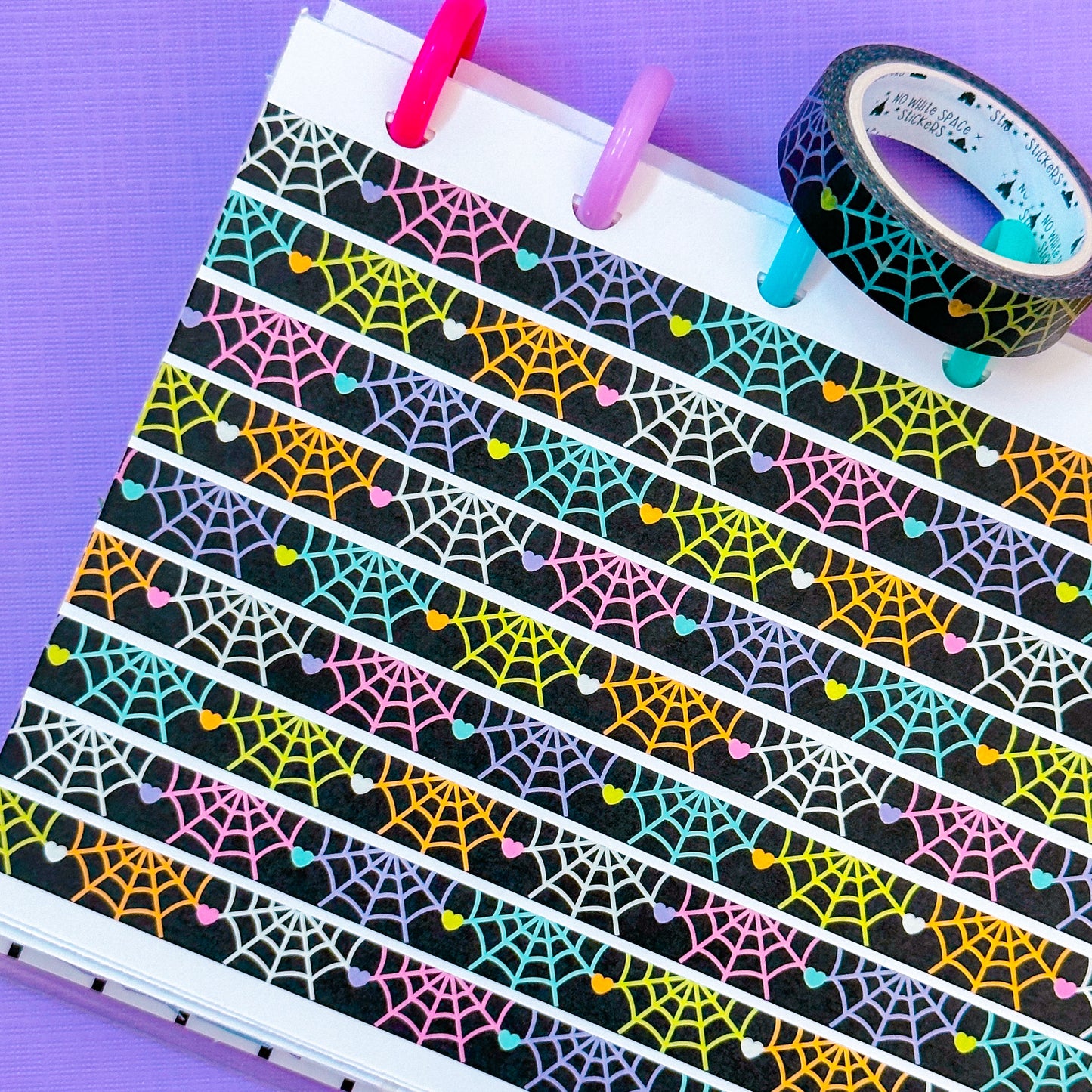 10MM Washi Tape - Pastel Spiderwebs