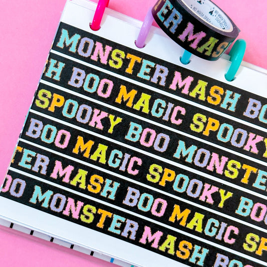 15MM Washi Tape - Pastel Halloween Varsity Letter