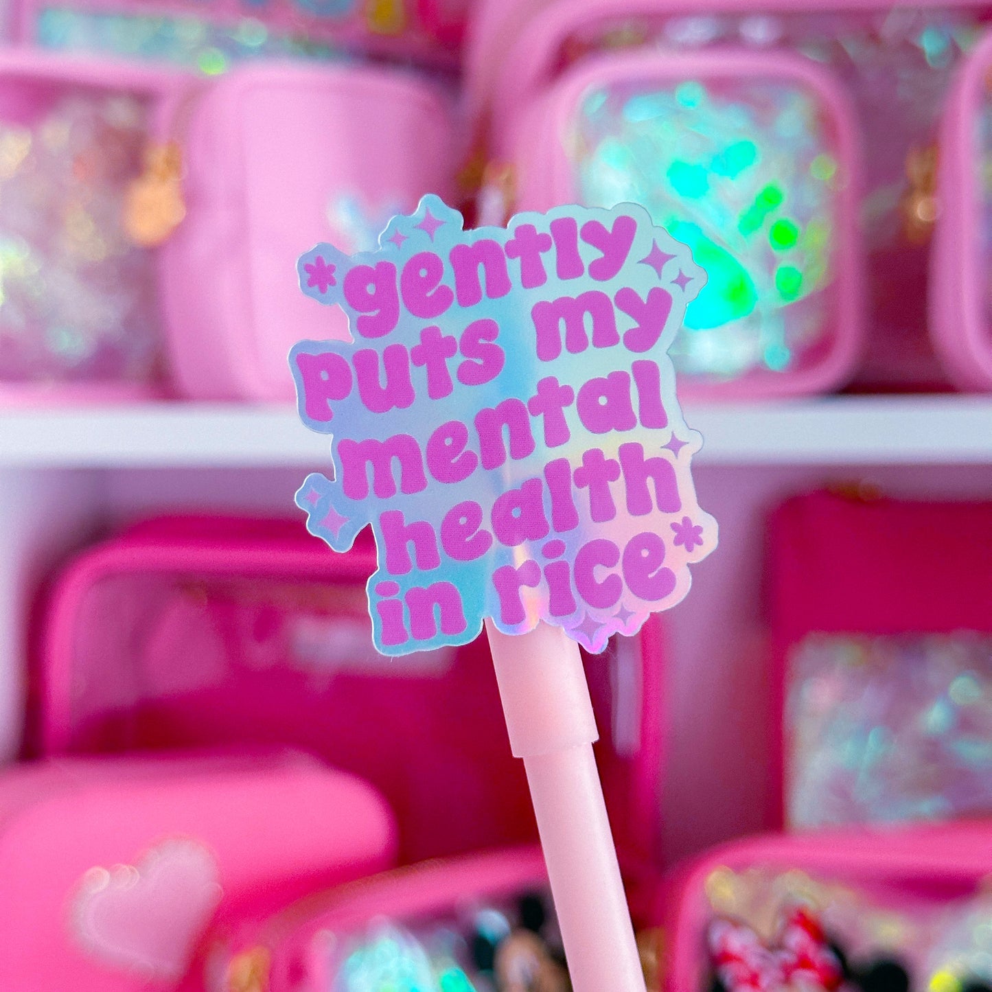 Waterproof Sticker - Gently Puts Mental Health In Rice