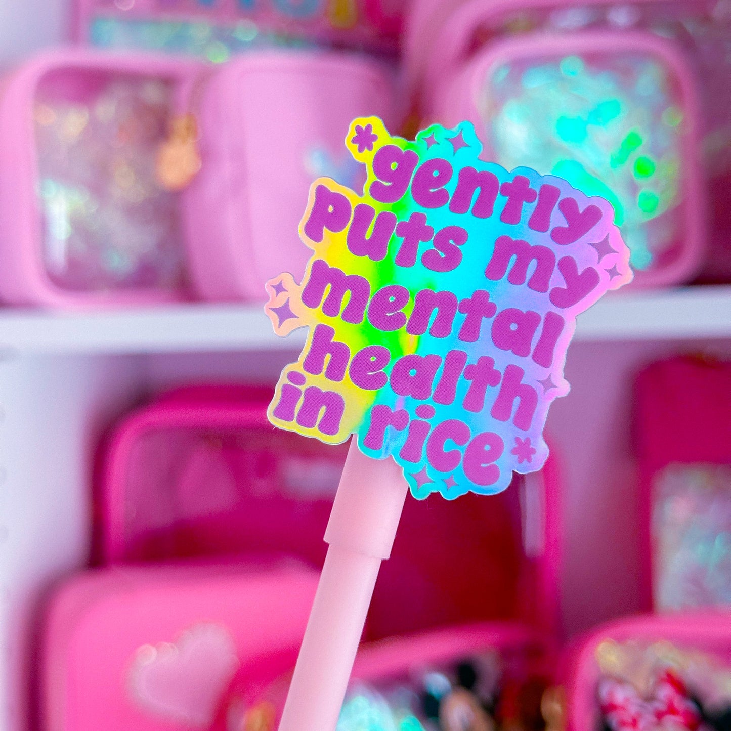 Waterproof Sticker - Gently Puts Mental Health In Rice