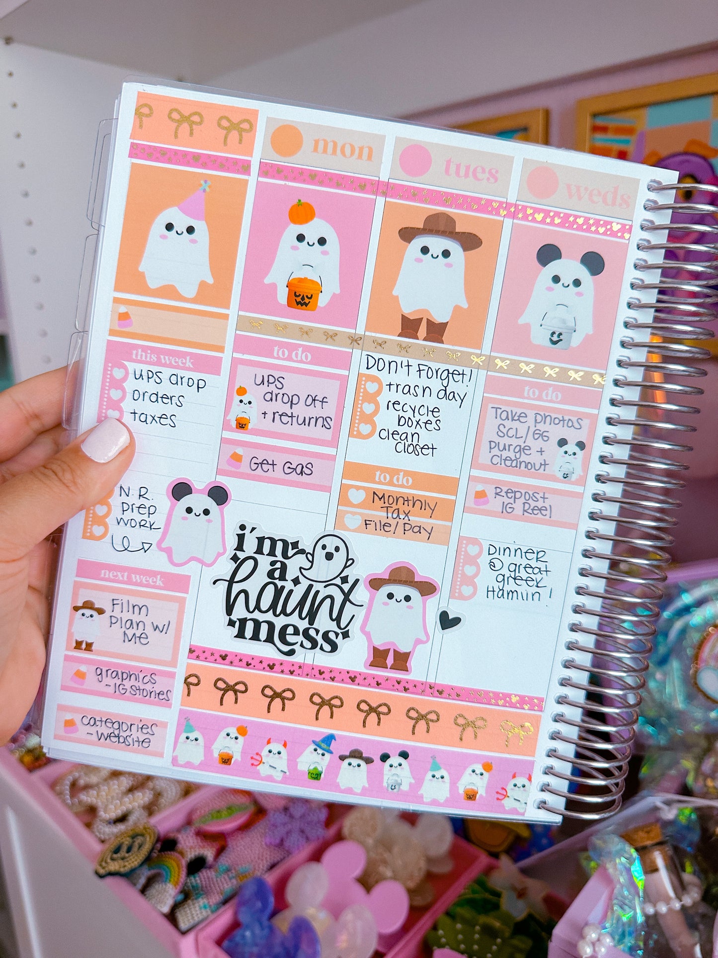 2 PAGE Weekly Kit - Happy Ghosts