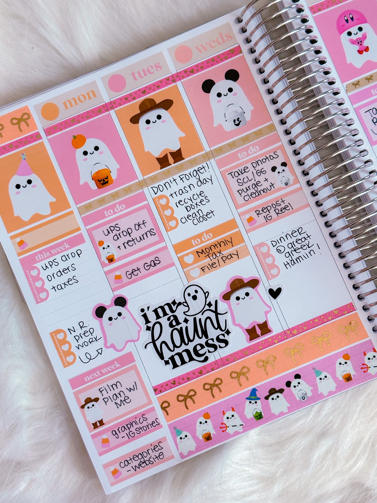 2 PAGE Weekly Kit - Happy Ghosts