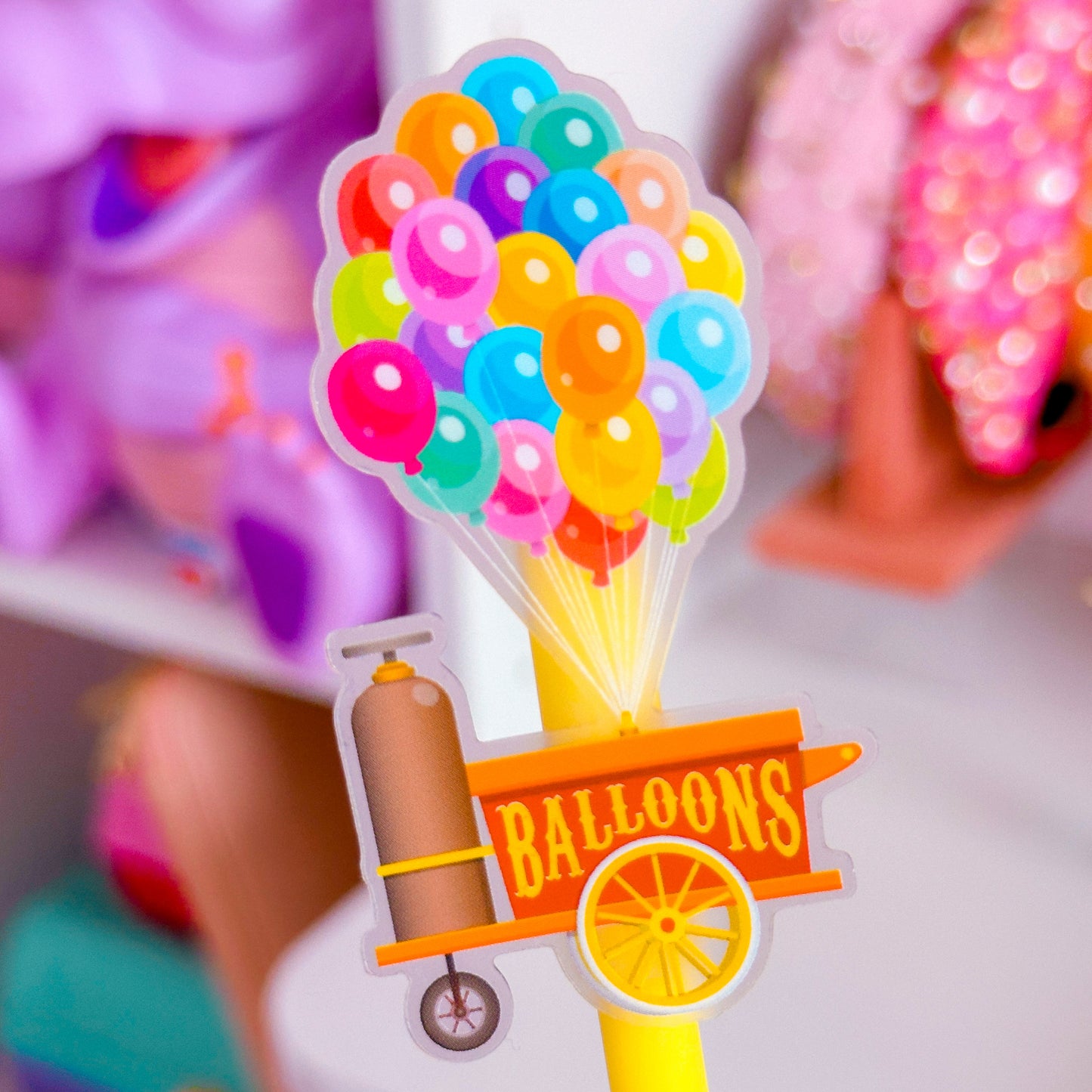 Waterproof Sticker - Balloon Cart