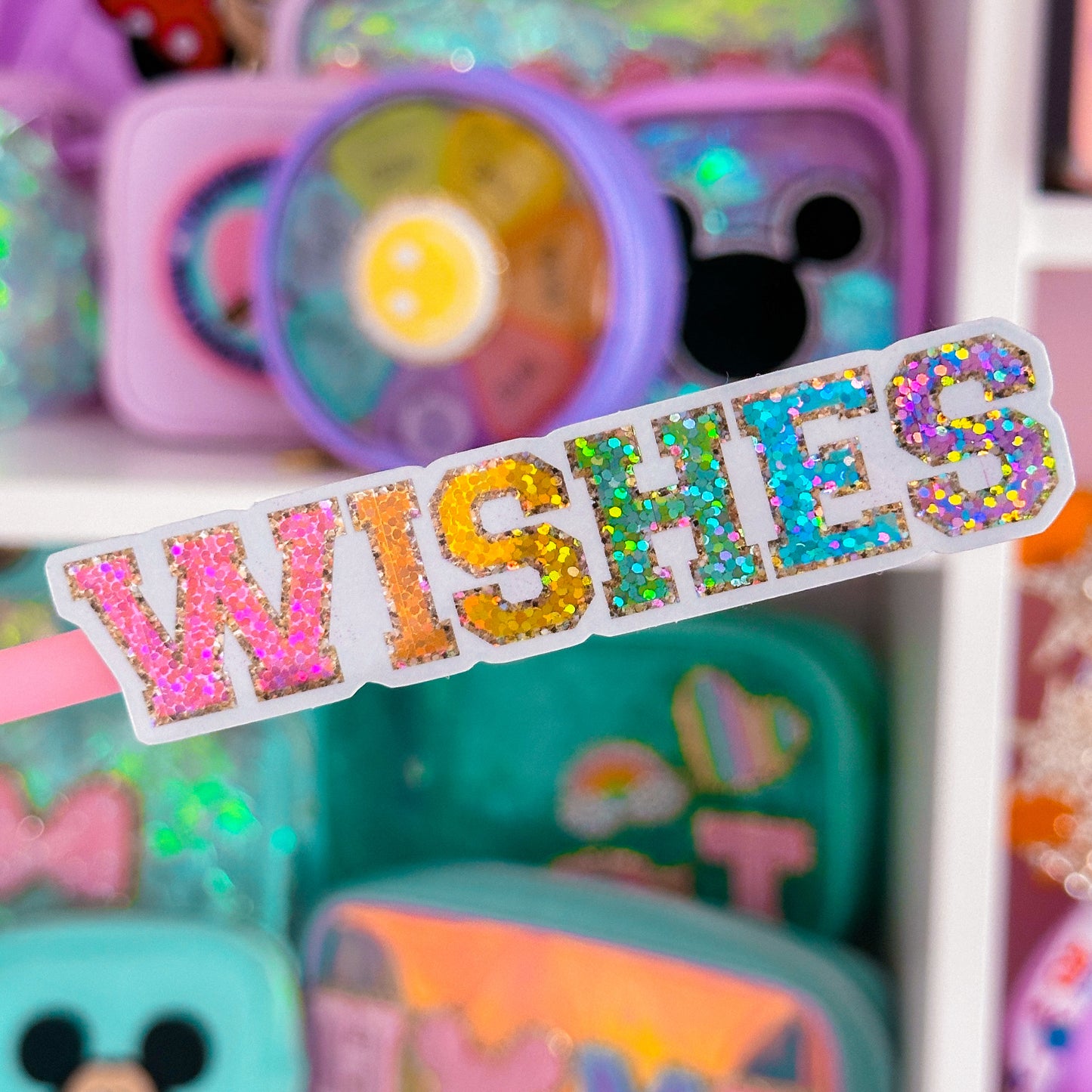Waterproof Sticker - Varsity Letter "WISHES"