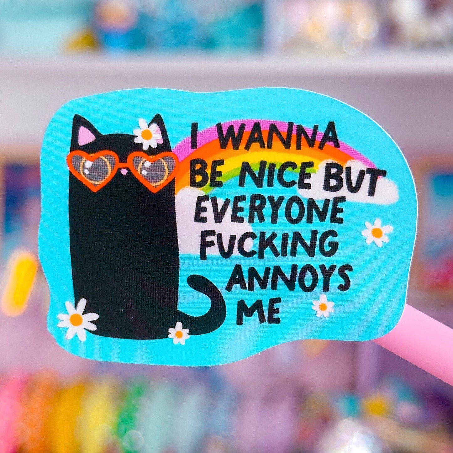 Waterproof Sticker - Annoyed Cat