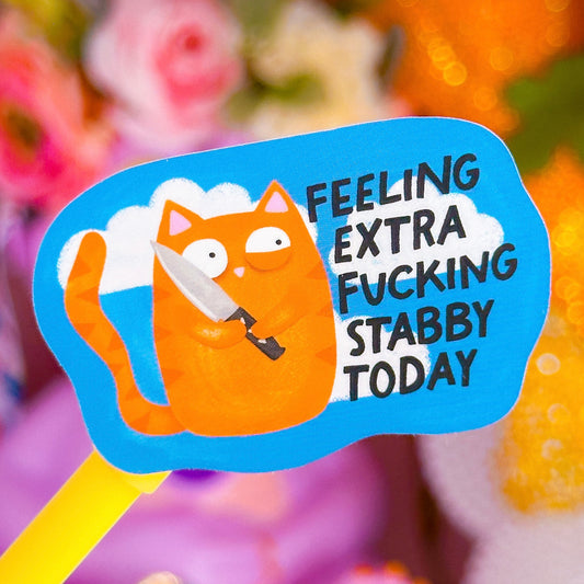 Waterproof Sticker - Stabby Cat