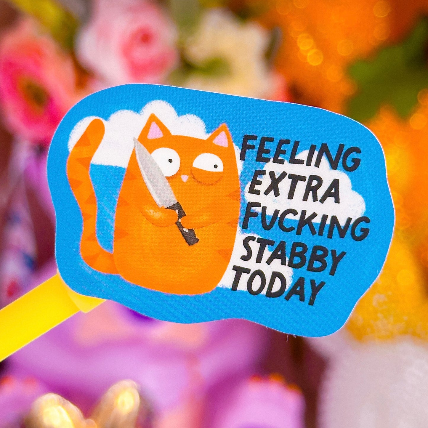 Waterproof Sticker - Stabby Cat