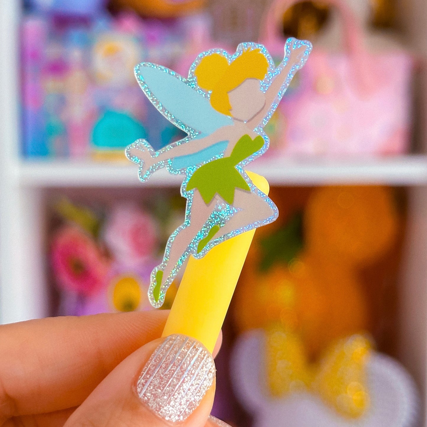 Waterproof Sticker - (Peter Pan) Glitter Fairy *extra small*