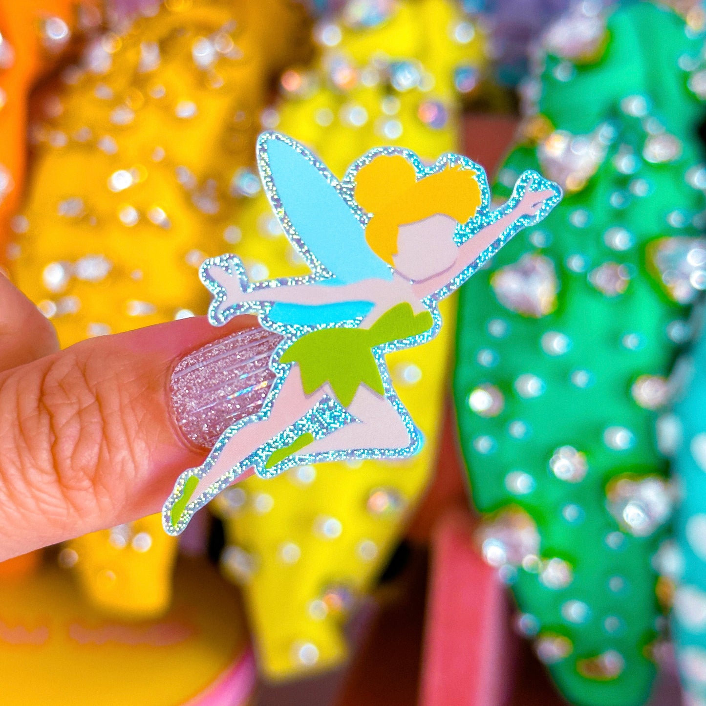 Waterproof Sticker - (Peter Pan) Glitter Fairy *extra small*