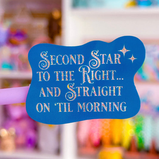 Waterproof Sticker - (Peter Pan) 2nd Star Quote