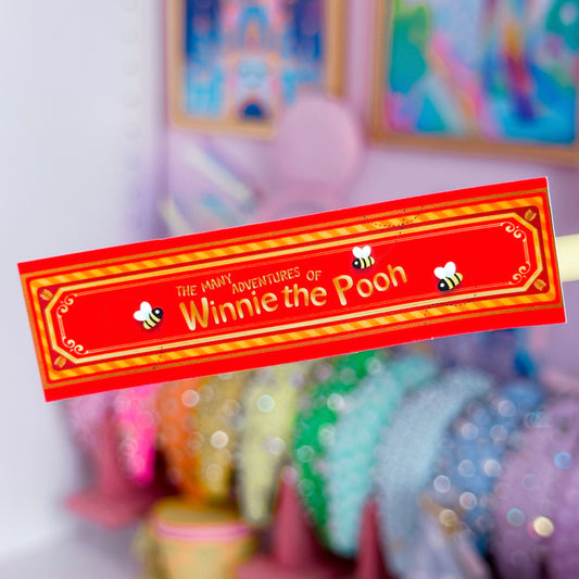 Waterproof Sticker - (Pooh) Book Spine