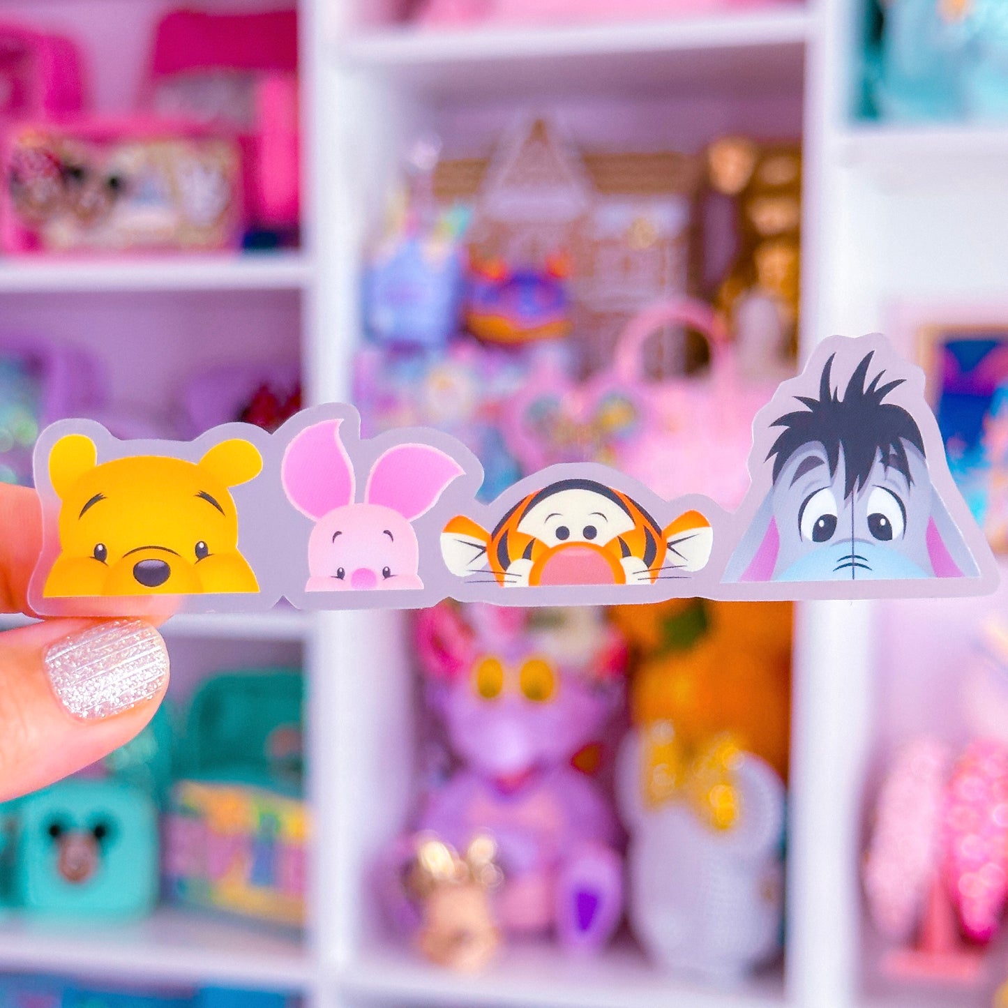 Waterproof Sticker - (Pooh) Peaking Friends