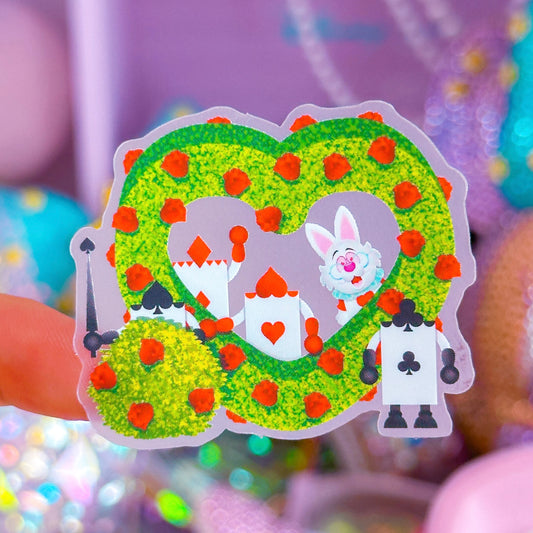 Waterproof Sticker - (Alice In Wonderland) Roses Red