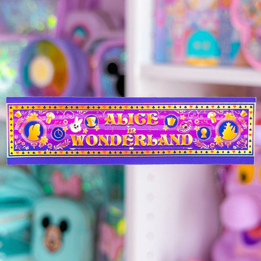 Waterproof Sticker - (Alice In Wonderland) Book Spine