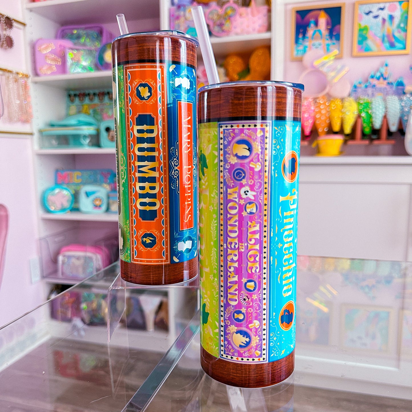 20oz Stainless Steel Skinny Tumbler FULL WRAP - CLASSIC Storybook Covers VOL 1. & VOL. 2